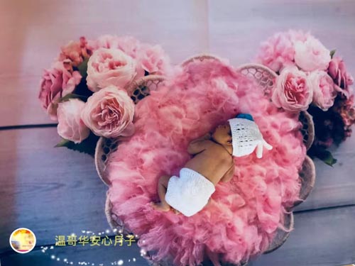 刚刚出生16天的宝宝拍艺术照， 颜值很高的小美女(图4)